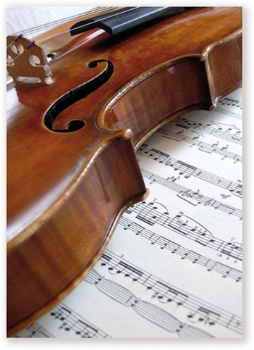 Ansichtkaart viool bladmuziek