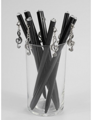 Balpen hanger vioolsleutel zilver