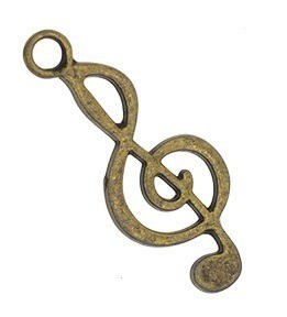 Bedelhangertje vioolsleutel brons 2