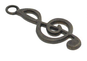 Bedelhangertje vioolsleutel brons