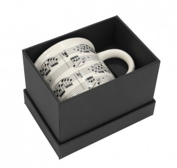 Beker notenbalken wit zwart