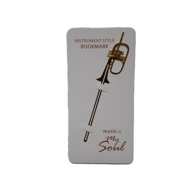 Boekenlegger metaal goudkleurig bugel op kartonnetje