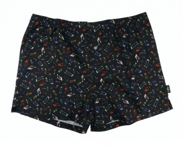 Boxershort muzieknoten zwart gekleurd
