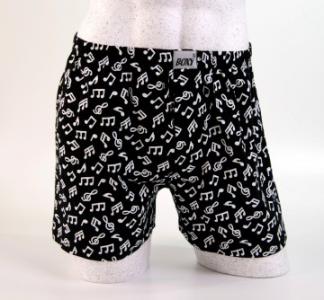 Boxershort muziektekens zwart wit boxy