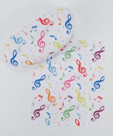 Brilkoker groot wit gekleurde muzieknoten met doekje
