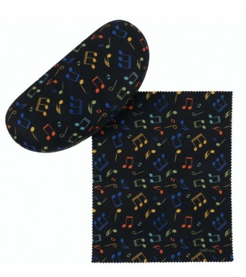 Brilkoker groot zwart gekleurde muzieknoten met doekje