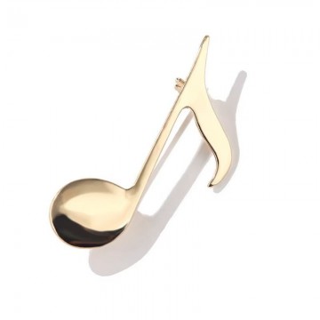 Broche muzieknoot goud