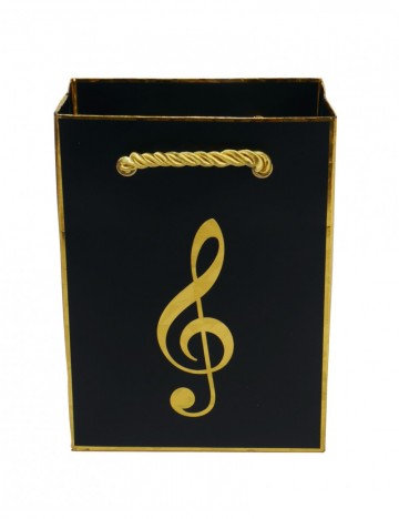 Cadeautasje vioolsleutel zwartgoud 3