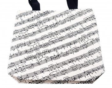 City shopper notenbalken creme zwart canvas 3