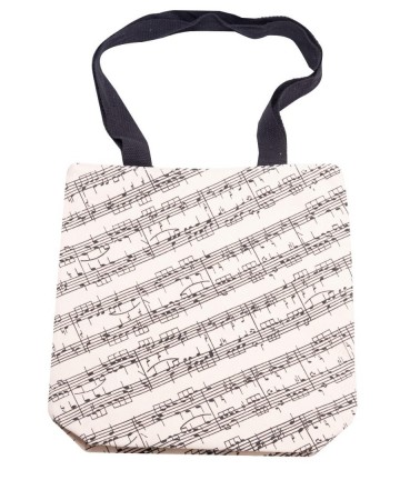 City shopper notenbalken creme zwart canvas