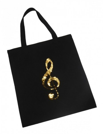 City shopper vioolsleutel glitter goud 2
