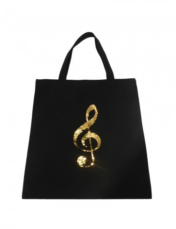 City shopper vioolsleutel glitter goud