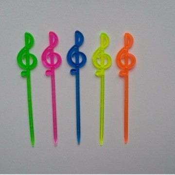 Cocktailprikkers vioolsleutel meerkleurig