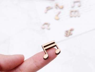 Decoratie muziektekens hout 2