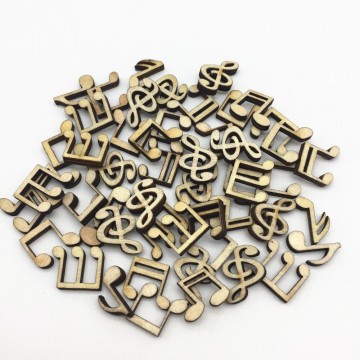 Decoratie muziektekens hout 4