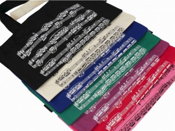 Draagtas notenbalken alle kleuren