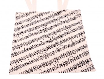 Draagtas notenbalken katoen creme zwart 3