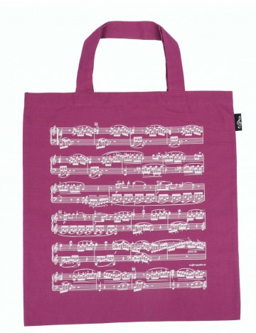 Draagtas notenbalken paars