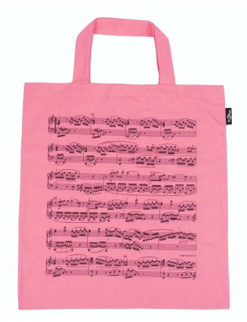 Draagtas notenbalken roze