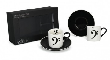 Espresso kop en schotel bassleutel