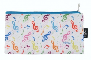 Etui plat muziektekens wit gekleurd