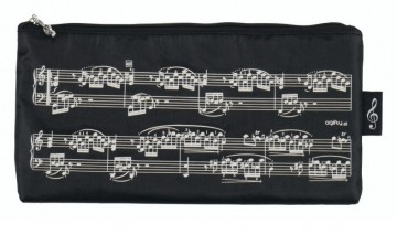 Etui plat notenbalken zwart wit