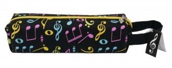 Etui rechthoek muziektekens zwart kleurig 2