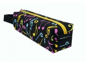 Etui rechthoek muziektekens zwart kleurig