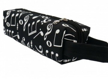 Etui rechthoek muziektekens zwart wit 2