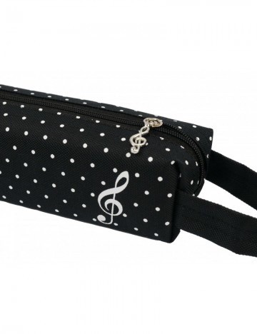 Etui rechthoek vioolsleutel stippen zwart wit 2