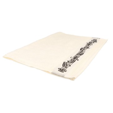 Handdoek 30x50 creme zwart notenbalk 3