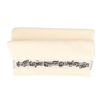 Handdoek 30x50 creme zwart notenbalk 4