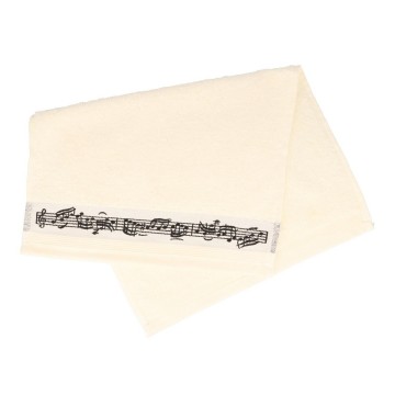 Handdoek 30x50 creme zwart notenbalk 5