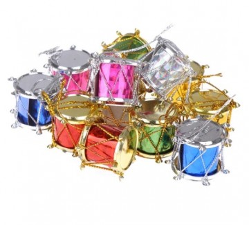 Kerst trommels gekleurd 25 cm 7 2