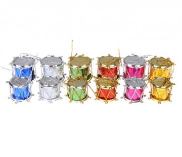 Kerst trommels gekleurd 25 cm 8 1