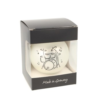 Kerstbal drumstel muzieknoten zilver