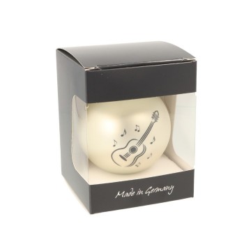 Kerstbal gitaar muzieknoten zilver