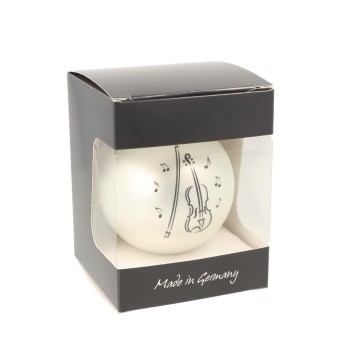 Kerstbal viool muzieknoten zilver