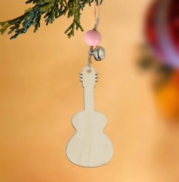 Kersthanger gitaar hout 2
