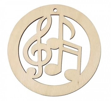 Kersthanger rond muziektekens hout 1