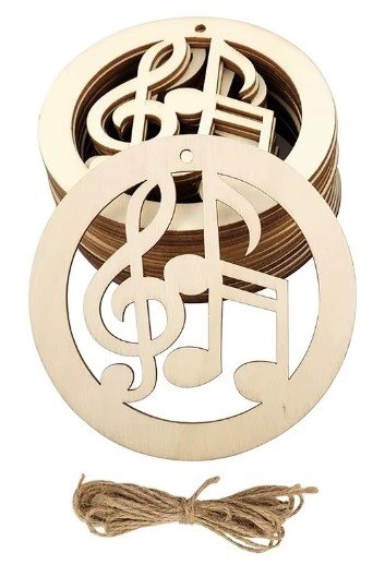 Kersthanger rond muziektekens hout 3