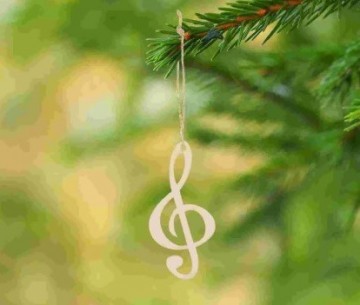 Kersthanger vioolsleutel hout blanco 2