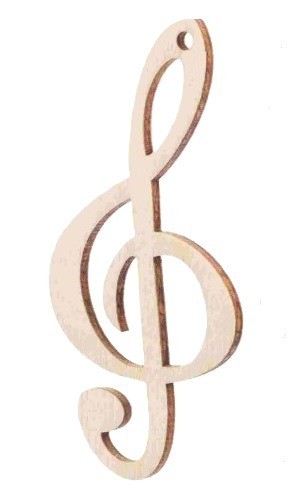 Kersthanger vioolsleutel hout blanco