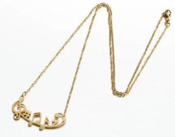 Ketting muziektekens in boogje goud 3 0