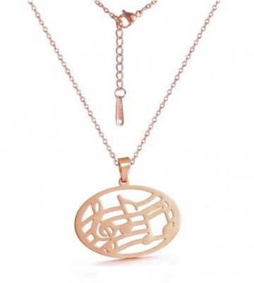 Ketting notenbalk in ovaal rose goud