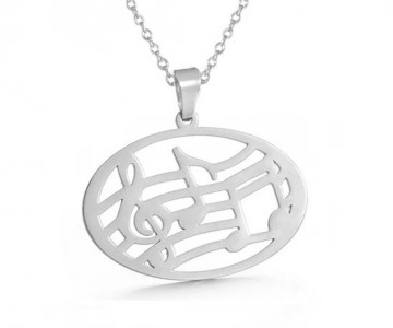 Ketting staal notenbalk zilver 2