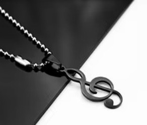 Ketting vioolsleutel zwart 0