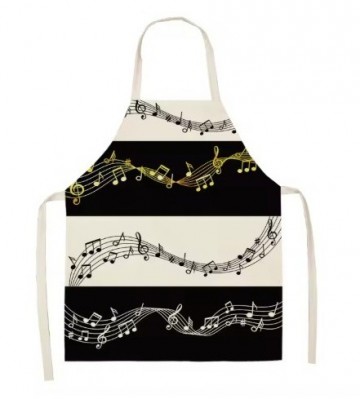 Keukenschort notenbalken gestreept
