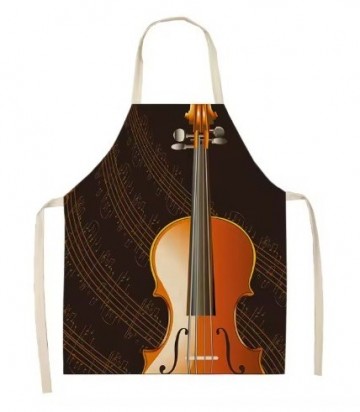 Keukenschort viool notenbalken