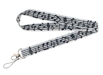 Keycord wit zwart muziektekens 2